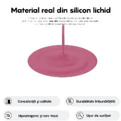 Husa iPhone 16 Plus Casey Studios Premium Soft Silicone, de Protectie, Slim, pentru Incarcare Wireless, Margini Ridicate pentru Protectia Ecranului si a Camerelor Burgundy