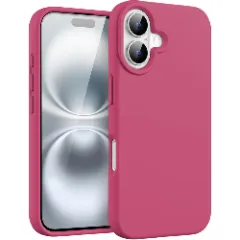 Husa iPhone 16 Plus Casey Studios Premium Soft Silicone, de Protectie, Slim, pentru Incarcare Wireless, Margini Ridicate pentru Protectia Ecranului si a Camerelor Burgundy 