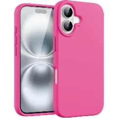 Husa iPhone 16 Plus Casey Studios Premium Soft Silicone, de Protectie, Slim, pentru Incarcare Wireless, Margini Ridicate pentru Protectia Ecranului si a Camerelor Fuchsia 