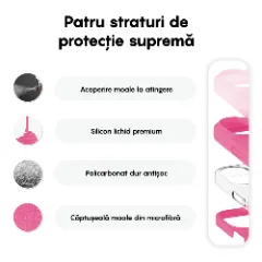 Husa iPhone 16 Plus Casey Studios Premium Soft Silicone, de Protectie, Slim, pentru Incarcare Wireless, Margini Ridicate pentru Protectia Ecranului si a Camerelor Fuchsia