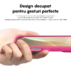 Husa iPhone 16 Plus Casey Studios Premium Soft Silicone, de Protectie, Slim, pentru Incarcare Wireless, Margini Ridicate pentru Protectia Ecranului si a Camerelor Fuchsia