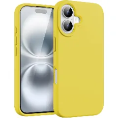 Husa iPhone 16 Plus Casey Studios Premium Soft Silicone, de Protectie, Slim, pentru Incarcare Wireless, Margini Ridicate pentru Protectia Ecranului si a Camerelor Galben 