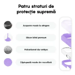 Husa iPhone 16 Plus Casey Studios Premium Soft Silicone, de Protectie, Slim, pentru Incarcare Wireless, Margini Ridicate pentru Protectia Ecranului si a Camerelor Light Lilac