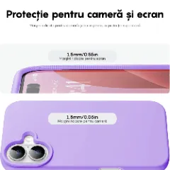 Husa iPhone 16 Plus Casey Studios Premium Soft Silicone, de Protectie, Slim, pentru Incarcare Wireless, Margini Ridicate pentru Protectia Ecranului si a Camerelor Light Lilac