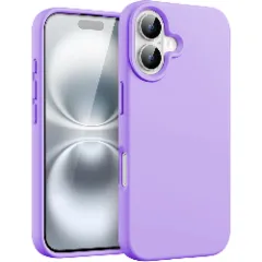 Husa iPhone 16 Plus Casey Studios Premium Soft Silicone, de Protectie, Slim, pentru Incarcare Wireless, Margini Ridicate pentru Protectia Ecranului si a Camerelor Light Lilac 