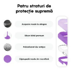 Husa iPhone 16 Plus Casey Studios Premium Soft Silicone, de Protectie, Slim, pentru Incarcare Wireless, Margini Ridicate pentru Protectia Ecranului si a Camerelor Light Purple