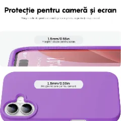 Husa iPhone 16 Plus Casey Studios Premium Soft Silicone, de Protectie, Slim, pentru Incarcare Wireless, Margini Ridicate pentru Protectia Ecranului si a Camerelor Light Purple