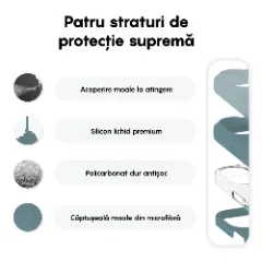 Husa iPhone 16 Plus Casey Studios Premium Soft Silicone, de Protectie, Slim, pentru Incarcare Wireless, Margini Ridicate pentru Protectia Ecranului si a Camerelor Midnight Blue