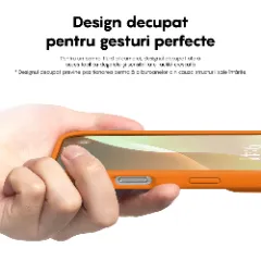 Husa iPhone 16 Plus Casey Studios Premium Soft Silicone, de Protectie, Slim, pentru Incarcare Wireless, Margini Ridicate pentru Protectia Ecranului si a Camerelor Nectarine