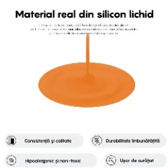 Husa iPhone 16 Plus Casey Studios Premium Soft Silicone, de Protectie, Slim, pentru Incarcare Wireless, Margini Ridicate pentru Protectia Ecranului si a Camerelor Nectarine