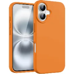 Husa iPhone 16 Plus Casey Studios Premium Soft Silicone, de Protectie, Slim, pentru Incarcare Wireless, Margini Ridicate pentru Protectia Ecranului si a Camerelor Nectarine 