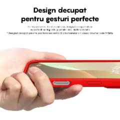 Husa iPhone 16 Plus Casey Studios Premium Soft Silicone, de Protectie, Slim, pentru Incarcare Wireless, Margini Ridicate pentru Protectia Ecranului si a Camerelor Rosu