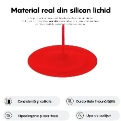 Husa iPhone 16 Plus Casey Studios Premium Soft Silicone, de Protectie, Slim, pentru Incarcare Wireless, Margini Ridicate pentru Protectia Ecranului si a Camerelor Rosu