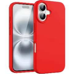 Husa iPhone 16 Plus Casey Studios Premium Soft Silicone, de Protectie, Slim, pentru Incarcare Wireless, Margini Ridicate pentru Protectia Ecranului si a Camerelor Rosu 