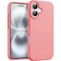 Husa iPhone 16 Plus Casey Studios Premium Soft Silicone, de Protectie, Slim, pentru Incarcare Wireless, Margini Ridicate pentru Protectia Ecranului si a Camerelor Roz 