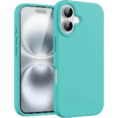 Husa iPhone 16 Plus Casey Studios Premium Soft Silicone, de Protectie, Slim, pentru Incarcare Wireless, Margini Ridicate pentru Protectia Ecranului si a Camerelor Turcoaz 