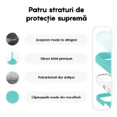 Husa iPhone 16 Plus Casey Studios Premium Soft Silicone, de Protectie, Slim, pentru Incarcare Wireless, Margini Ridicate pentru Protectia Ecranului si a Camerelor Turcoaz
