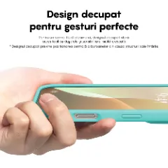 Husa iPhone 16 Plus Casey Studios Premium Soft Silicone, de Protectie, Slim, pentru Incarcare Wireless, Margini Ridicate pentru Protectia Ecranului si a Camerelor Turcoaz