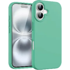 Husa iPhone 16 Plus Casey Studios Premium Soft Silicone, de Protectie, Slim, pentru Incarcare Wireless, Margini Ridicate pentru Protectia Ecranului si a Camerelor Webster Green 