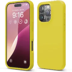 Husa iPhone 16 Pro Casey Studios Premium Soft Silicone, de Protectie, Slim, pentru Incarcare Wireless, Margini Ridicate pentru Protectia Ecranului si a Camerelor Galben 