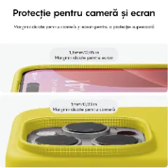 Husa iPhone 16 Pro Casey Studios Premium Soft Silicone, de Protectie, Slim, pentru Incarcare Wireless, Margini Ridicate pentru Protectia Ecranului si a Camerelor Galben