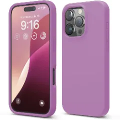 Husa iPhone 16 Pro Casey Studios Premium Soft Silicone, de Protectie, Slim, pentru Incarcare Wireless, Margini Ridicate pentru Protectia Ecranului si a Camerelor Light Purple 