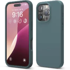 Husa iPhone 16 Pro Casey Studios Premium Soft Silicone, de Protectie, Slim, pentru Incarcare Wireless, Margini Ridicate pentru Protectia Ecranului si a Camerelor Midnight Blue 