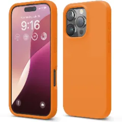 Husa iPhone 16 Pro Casey Studios Premium Soft Silicone, de Protectie, Slim, pentru Incarcare Wireless, Margini Ridicate pentru Protectia Ecranului si a Camerelor Nectarine 