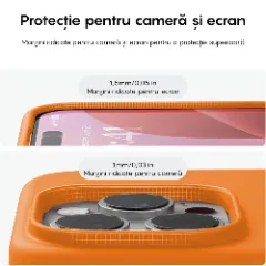 Husa iPhone 16 Pro Casey Studios Premium Soft Silicone, de Protectie, Slim, pentru Incarcare Wireless, Margini Ridicate pentru Protectia Ecranului si a Camerelor Nectarine