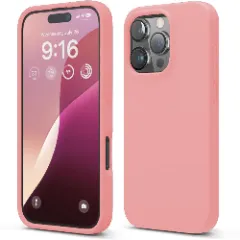 Husa iPhone 16 Pro Casey Studios Premium Soft Silicone, de Protectie, Slim, pentru Incarcare Wireless, Margini Ridicate pentru Protectia Ecranului si a Camerelor Roz 