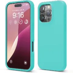 Husa iPhone 16 Pro Casey Studios Premium Soft Silicone, de Protectie, Slim, pentru Incarcare Wireless, Margini Ridicate pentru Protectia Ecranului si a Camerelor Turcoaz 