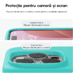 Husa iPhone 16 Pro Casey Studios Premium Soft Silicone, de Protectie, Slim, pentru Incarcare Wireless, Margini Ridicate pentru Protectia Ecranului si a Camerelor Turcoaz