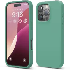 Husa iPhone 16 Pro Casey Studios Premium Soft Silicone, de Protectie, Slim, pentru Incarcare Wireless, Margini Ridicate pentru Protectia Ecranului si a Camerelor Webster Green 