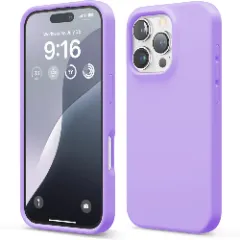 Husa iPhone 16 Pro Casey Studios Premium Soft Silicone, de Protectie, Slim, pentru Incarcare Wireless, Margini Ridicate pentru Protectia Ecranului si a Camerelor Light Lilac 