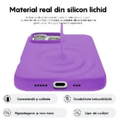 Husa iPhone 16 Pro Casey Studios Premium Soft Silicone, de Protectie, Slim, pentru Incarcare Wireless, Margini Ridicate pentru Protectia Ecranului si a Camerelor Light Purple