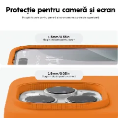 Husa iPhone 16 Pro Casey Studios Premium Soft Silicone, de Protectie, Slim, pentru Incarcare Wireless, Margini Ridicate pentru Protectia Ecranului si a Camerelor Nectarine