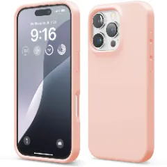 Husa iPhone 16 Pro Casey Studios Premium Soft Silicone, de Protectie, Slim, pentru Incarcare Wireless, Margini Ridicate pentru Protectia Ecranului si a Camerelor Pink Sand 