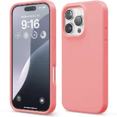 Husa iPhone 16 Pro Casey Studios Premium Soft Silicone, de Protectie, Slim, pentru Incarcare Wireless, Margini Ridicate pentru Protectia Ecranului si a Camerelor Roz 