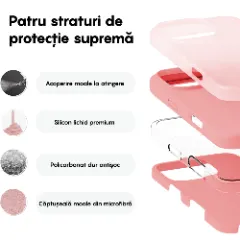 Husa iPhone 16 Pro Casey Studios Premium Soft Silicone, de Protectie, Slim, pentru Incarcare Wireless, Margini Ridicate pentru Protectia Ecranului si a Camerelor Roz