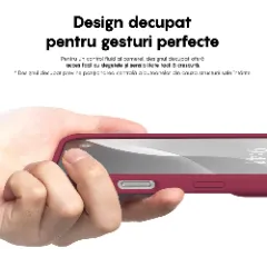 Husa iPhone 16 Pro Casey Studios Premium Soft Silicone, de Protectie, Slim, pentru Incarcare Wireless, Margini Ridicate pentru Protectia Ecranului si a Camerelor Burgundy