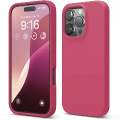 Husa iPhone 16 Pro Casey Studios Premium Soft Silicone, de Protectie, Slim, pentru Incarcare Wireless, Margini Ridicate pentru Protectia Ecranului si a Camerelor Burgundy 