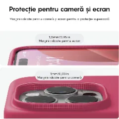 Husa iPhone 16 Pro Casey Studios Premium Soft Silicone, de Protectie, Slim, pentru Incarcare Wireless, Margini Ridicate pentru Protectia Ecranului si a Camerelor Burgundy