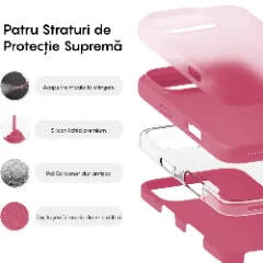 Husa iPhone 16 Pro Casey Studios Premium Soft Silicone, de Protectie, Slim, pentru Incarcare Wireless, Margini Ridicate pentru Protectia Ecranului si a Camerelor Burgundy