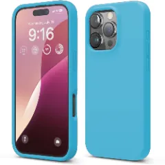 Husa iPhone 16 Pro Casey Studios Premium Soft Silicone, de Protectie, Slim, pentru Incarcare Wireless, Margini Ridicate pentru Protectia Ecranului si a Camerelor Cadet Blue 