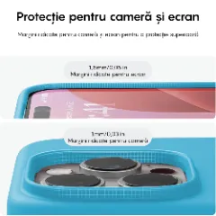 Husa iPhone 16 Pro Casey Studios Premium Soft Silicone, de Protectie, Slim, pentru Incarcare Wireless, Margini Ridicate pentru Protectia Ecranului si a Camerelor Cadet Blue