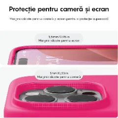 Husa iPhone 16 Pro Casey Studios Premium Soft Silicone, de Protectie, Slim, pentru Incarcare Wireless, Margini Ridicate pentru Protectia Ecranului si a Camerelor Fuchsia