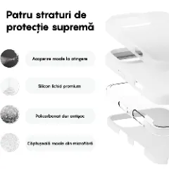 Husa iPhone 16 Pro Max Casey Studios Premium Soft Silicone, de Protectie, Slim, pentru Incarcare Wireless, Margini Ridicate pentru Protectia Ecranului si a Camerelor Alb