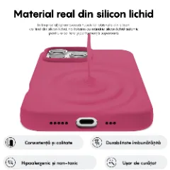 Husa iPhone 16 Pro Max Casey Studios Premium Soft Silicone, de Protectie, Slim, pentru Incarcare Wireless, Margini Ridicate pentru Protectia Ecranului si a Camerelor Burgundy