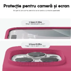 Husa iPhone 16 Pro Max Casey Studios Premium Soft Silicone, de Protectie, Slim, pentru Incarcare Wireless, Margini Ridicate pentru Protectia Ecranului si a Camerelor Burgundy