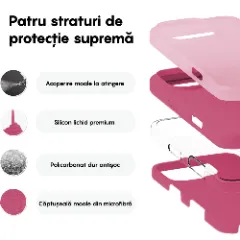 Husa iPhone 16 Pro Max Casey Studios Premium Soft Silicone, de Protectie, Slim, pentru Incarcare Wireless, Margini Ridicate pentru Protectia Ecranului si a Camerelor Burgundy